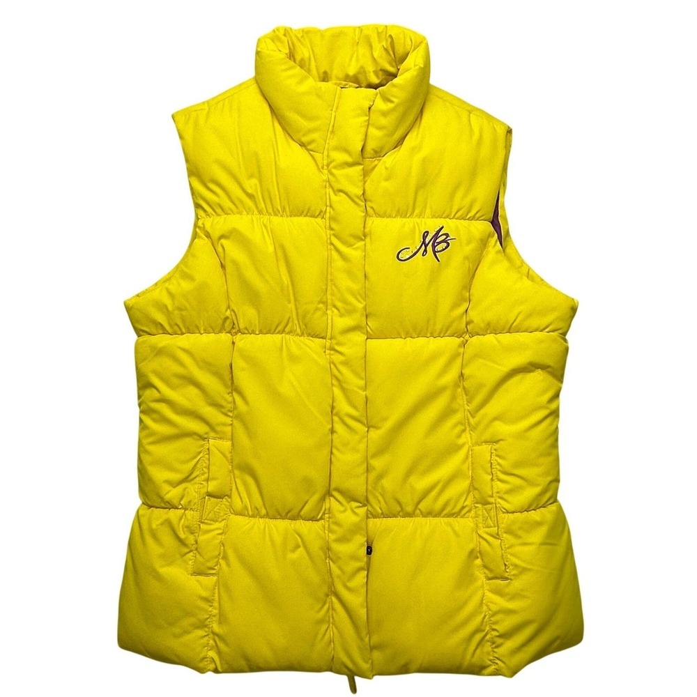 Tupac Shakur Makaveli Branded Puffer‎ Vest Yellow Stand Zip & Button Front 2X